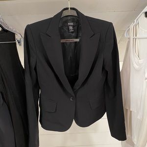 Black One Button Blazer